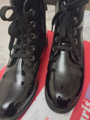bot ayaqqabi: Polaris markalı qara laklı uşaq/yeniyetmə botları - Model: bağcıqlı — 3