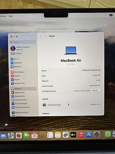 macbook 16: MacBook Air M2 (2022) satılır 🔥 Çox az istifadə olunub, demək olar — 2