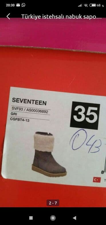 qiz ucun botlar: FLO, Ölçü: 35, rəng - Boz, Yeni — 2