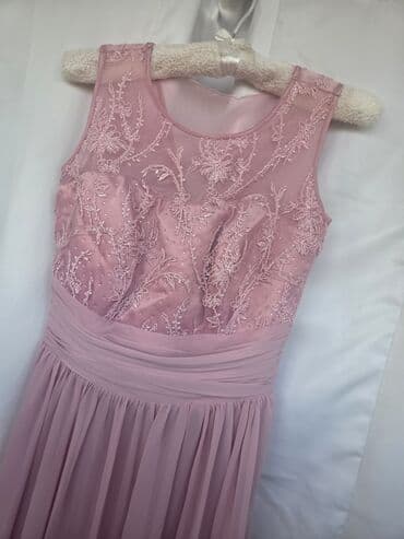 Jiletlər: Məhsul: Zərif pudra-çəhrayı gecə/ziyafət donu - Üst hissə: şəffaf tül — 6