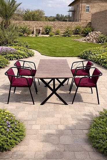 oyuncu kreslolari: Balkon üçün, Açılmayan, Dördbucaq masa, 4 stul — 3