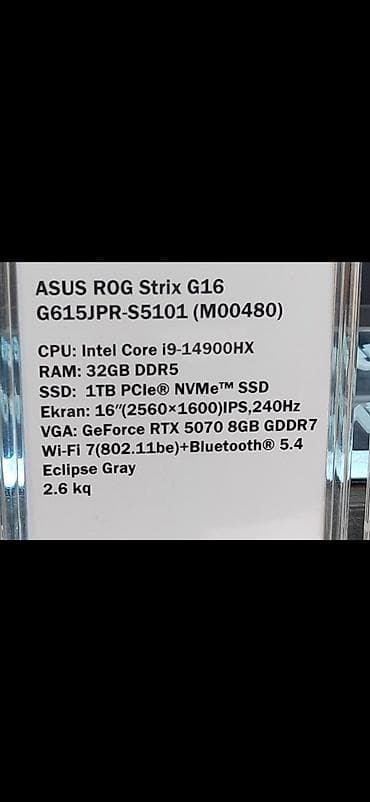 asus rog strix g16 qiymeti: ASUS ROG, 17.3 ", Intel Core i9, 1 TB — 5