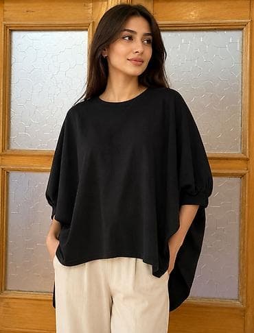 cins: Qadınlar üçün yaşıl rəngdə qısaqol bluz - Model: yumşaq, teksturalı — 5