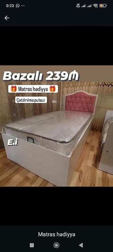 intex matras: Bazalı tək çarpayı – 239₼ - Daxili bazalı konstruk­siya: aşağı hissə — 1