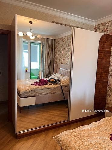 2 qapılı, Güzgülü, Qəhvəyi, Taxta, Kupe, Düz dolab