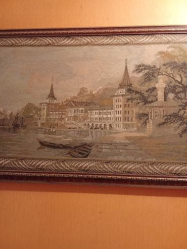 zengilan sekilleri: Divar üçün iri ölçülü pano/tablo – şəhər mənzərəsi - Mövzu: çay/kanal — 3