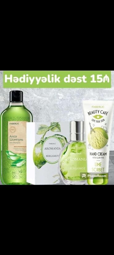 380 ml Şampun 75 ml Əl Kremi 30 ml Berqamot Ətri Toplam 27❌️15 azn lalafo.az -da 380 ml Şampun 75 ml Əl Kremi 30 ml Berqamot Ətri Toplam 27❌️15 azn