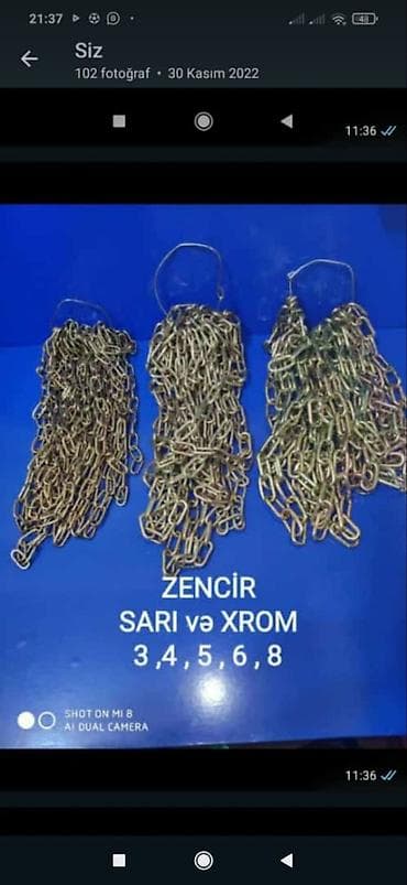 Zencirler topdan satış topda 10 metre olur