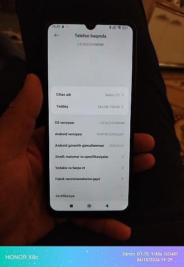 iphone x world telecom: Redmi 12C, 128 GB, rəng - Boz, Barmaq izi — 2