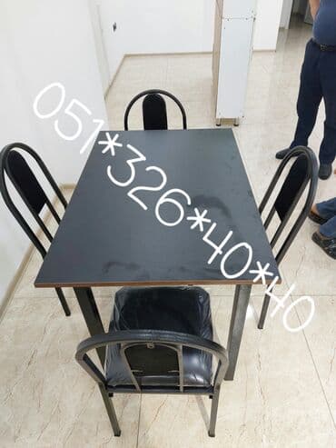 Masa və oturacaq dəstləri: Qonaq otağı üçün, Yeni, Açılan, Dördbucaq masa, 4 stul — 21