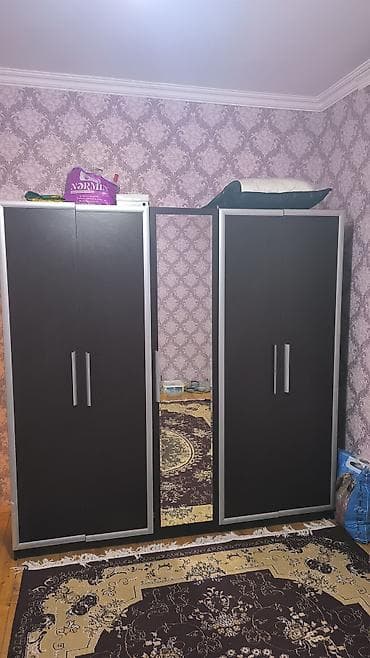 tək dolab: 5 qapı, Güzgülü, Qəhvəyi, Digər material, Açılan, Düz dolab — 1