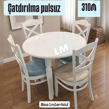 bag stullari: Mdf yumru masa desti Ölçü bağlı 90*90 Şəhər içi çatdırılma pulsuzdur — 1