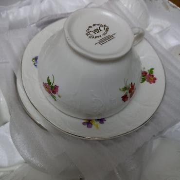 hediye: Çay dəsti, rəng - Ağ, Farfor, 6 nəfərlik — 6