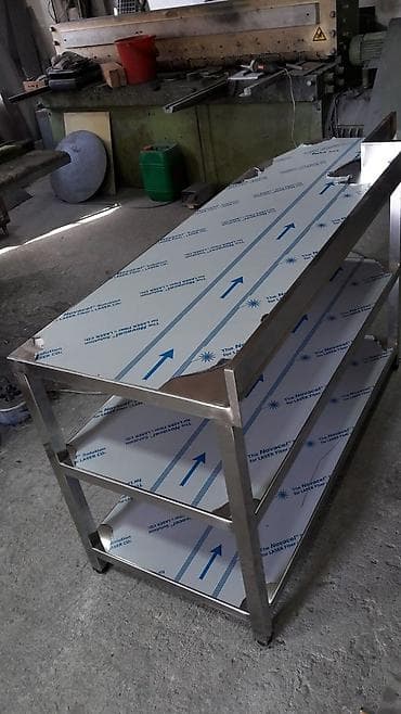 sendiviç panel: Paslanmayan poladdan iş masaları və rəfli stollar Təsvir: - Qida — 3