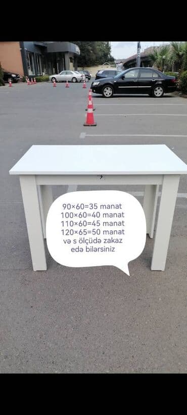 metbex ucun masa: Кухонный стол, Новый, Нераскладной, Ламинат, Прямоугольный стол — 1