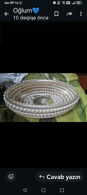 8 mart tort: Bəzəkli oval qab – dekorativ və servis üçün - Material: şəffaf — 1