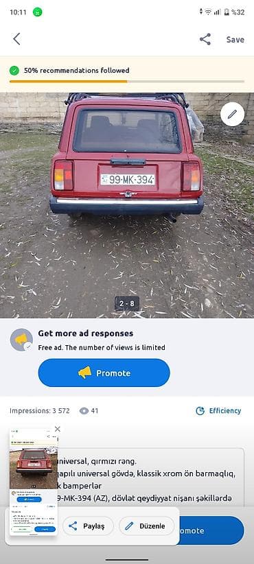 ford transit kreditle satisi: VAZ 2104, universal, qırmızı rəng. - Kuzov: 5 qapılı universal gövdə — 1