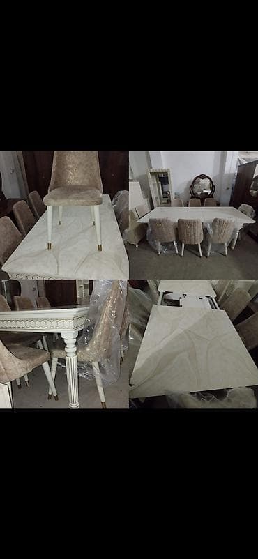 Qonaq otağı üçün, Açılan, Dördbucaq masa, 8 stul