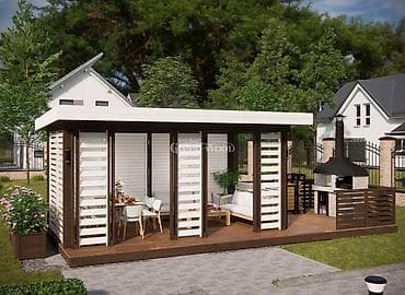 slanq: Bağ üçün taxta besedka/pavilon - Material: keyfiyyətli ağac karkas — 4