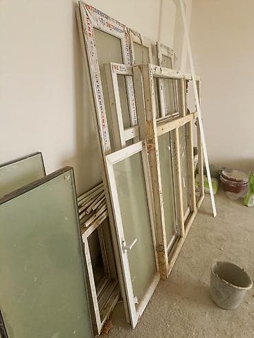balka: PVC pəncərə və balkon qapısı dəstləri - Material: ağ rəngli PVC — 4