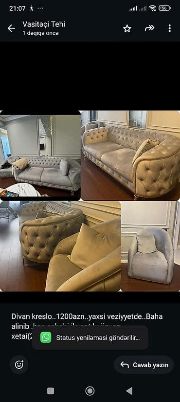 Divan, 2 kreslo lalafo.az -da Divan, 2 kreslo