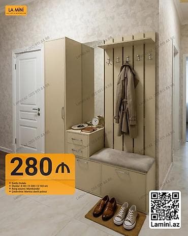 Мебель: Dəhliz dolabı – La Mini - Komplekt: geyim asılqanlı panel, yuxarı — 1
