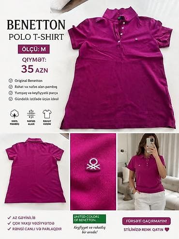 kişi koynək: Polo köynək, Benetton, M — 2