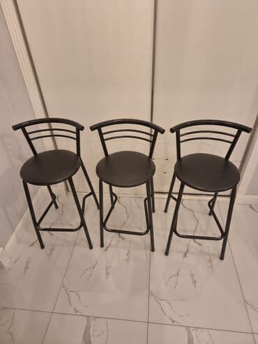 metbex stolu: Mətbəx üçün, İşlənmiş, Qatlanmayan, rəng - Qara Stul — 3