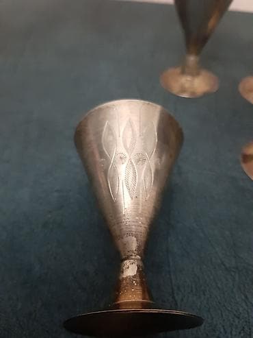 Qədəhlər, rəng - Gümüşü, Metal, 6 ədədli dəst — 2