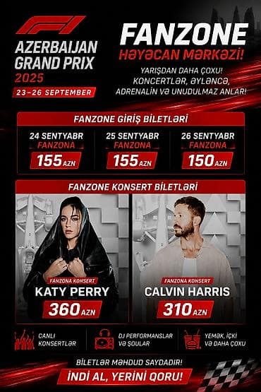 🏎️ FORMULA 1 AZƏRBAYCAN QRAN PRİSİ — BAKI 🇦🇿 🔥 ENDİRİMLİ F1 BİLETLƏRİ — 2