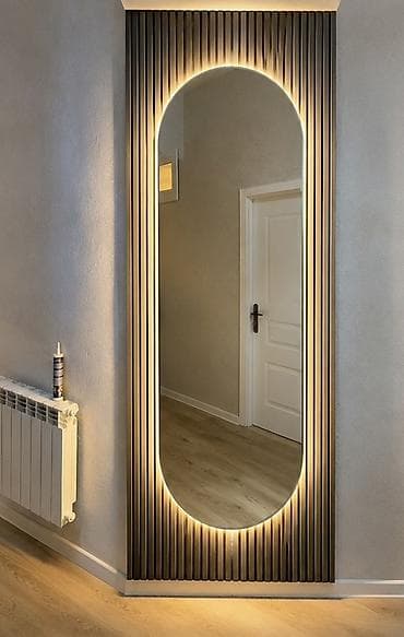 ucuz perde: Güzgü Divar üçün, Oval, Dekorativ, Arxa işıqlı — 1