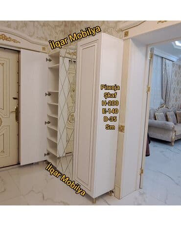 шкаф купе с подсветкой: Düz dolab, Dəhliz üçün, Açılan, Quraşdırıla bilən, 3 qapılı — 4