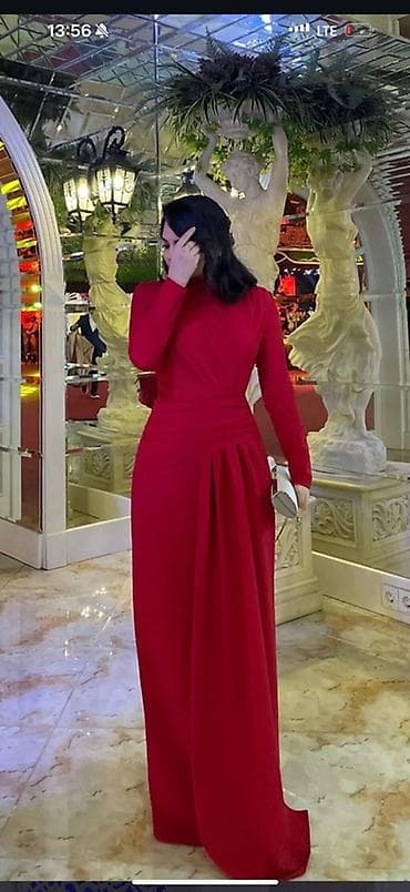 Qırmızı axşam/libas – uzun, zərif və eleqant - Model: Uzun gecə donu