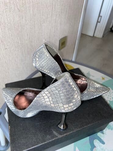 зеленые туфли: Туфли, Размер: 37, цвет - Серебристый, Новый — 3