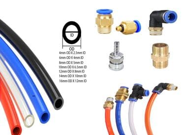 Poli̇uretan pnevmati̇k hava xətləri̇ şlanqlari və başliqlari 4mm od x