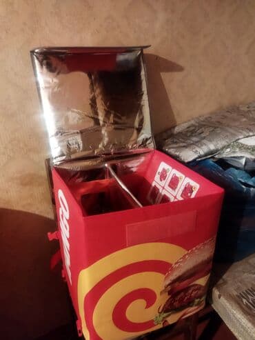 YANGO yemək çatdırılması üçün izotermik çanta - Rəng: qırmızı/sarı — 4