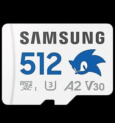 100% ORIGINAL Bagli qutuda. - Samsung PRO Plus Sonic The Hedgehog 512