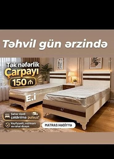 haz: Tək nəfərlik çarpayı – 150 AZN Müasir və zövqlü dizayna malik tək — 1