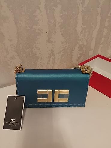 Yemlər: Elisabetta Franchi çiyin çantası - Rəng: dəniz mavisi - Material — 3