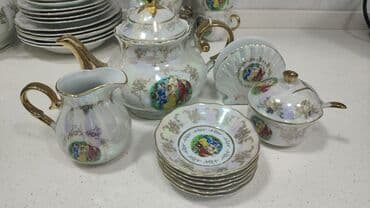 ag guller: Çay dəsti, rəng - Ağ, Farfor — 4