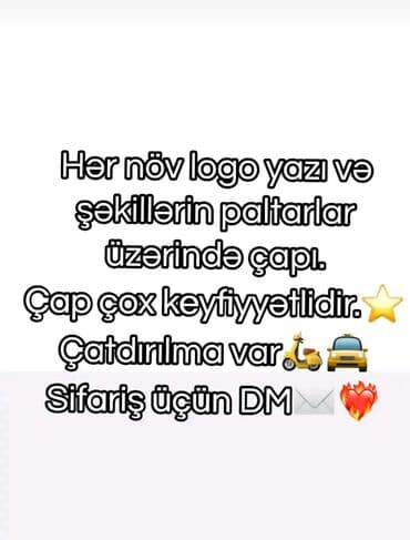 Paltar üzərində çap xidməti - Hər növ logo, yazı və şəkillərin