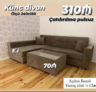 Künc divan, Yeni, Açılan, Bazalı, Parça, Şəhərdaxili pulsuz çatdırılma
