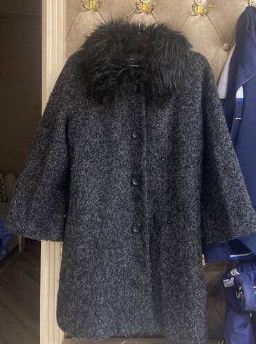 шуба из овчины азербайджанская: Пальто, L, цвет - Черный — 1