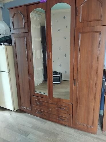 himalay duzu: 4 qapılı, Güzgülü, Qəhvəyi, Taxta, Açılan, Düz dolab — 2