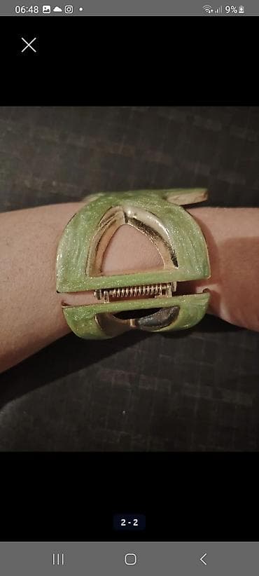 oglan ucun sepler: Yaşıl tonlarda dekorativ boyalı, disk formalı bəzək elementlərindən — 3