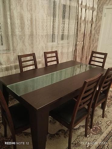 Qonaq otağı üçün, Açılmayan, Dördbucaq masa, 6 stul