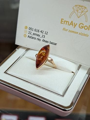 Üzük, Sarı qızıl, Kəhrəba