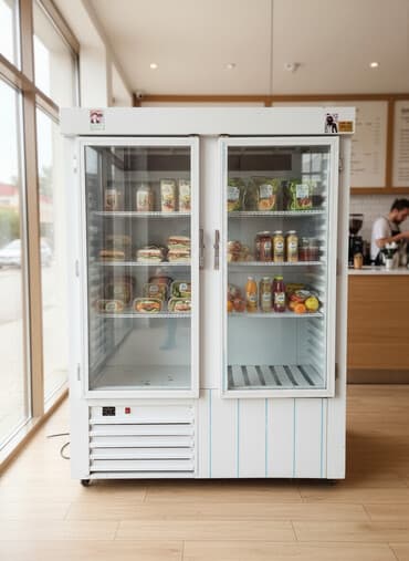 İki qapılı vitrin soyuducu - Ön hissədə şüşə vitrinli, iki ayrı