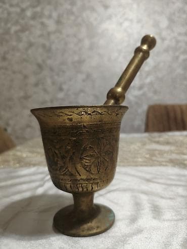 Misin və ya bürüncdən hazırlanmış dekorativ həvəng və dibək dəsti — 3