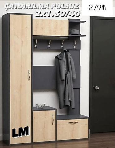 2 qapılı, Boz, Digər material, Açılan, Düz dolab — 1